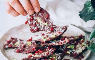 Chocolade bark met cranberry’s & pistache